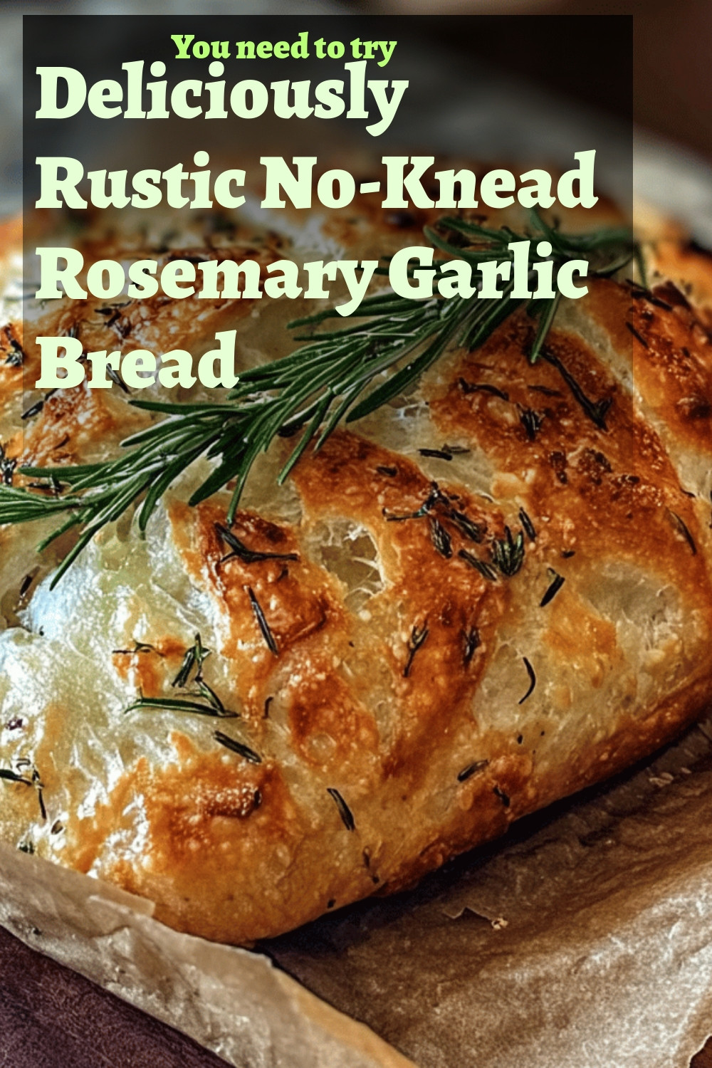 Deliciously Rustic No-Knead Rosemary Garlic Bread
