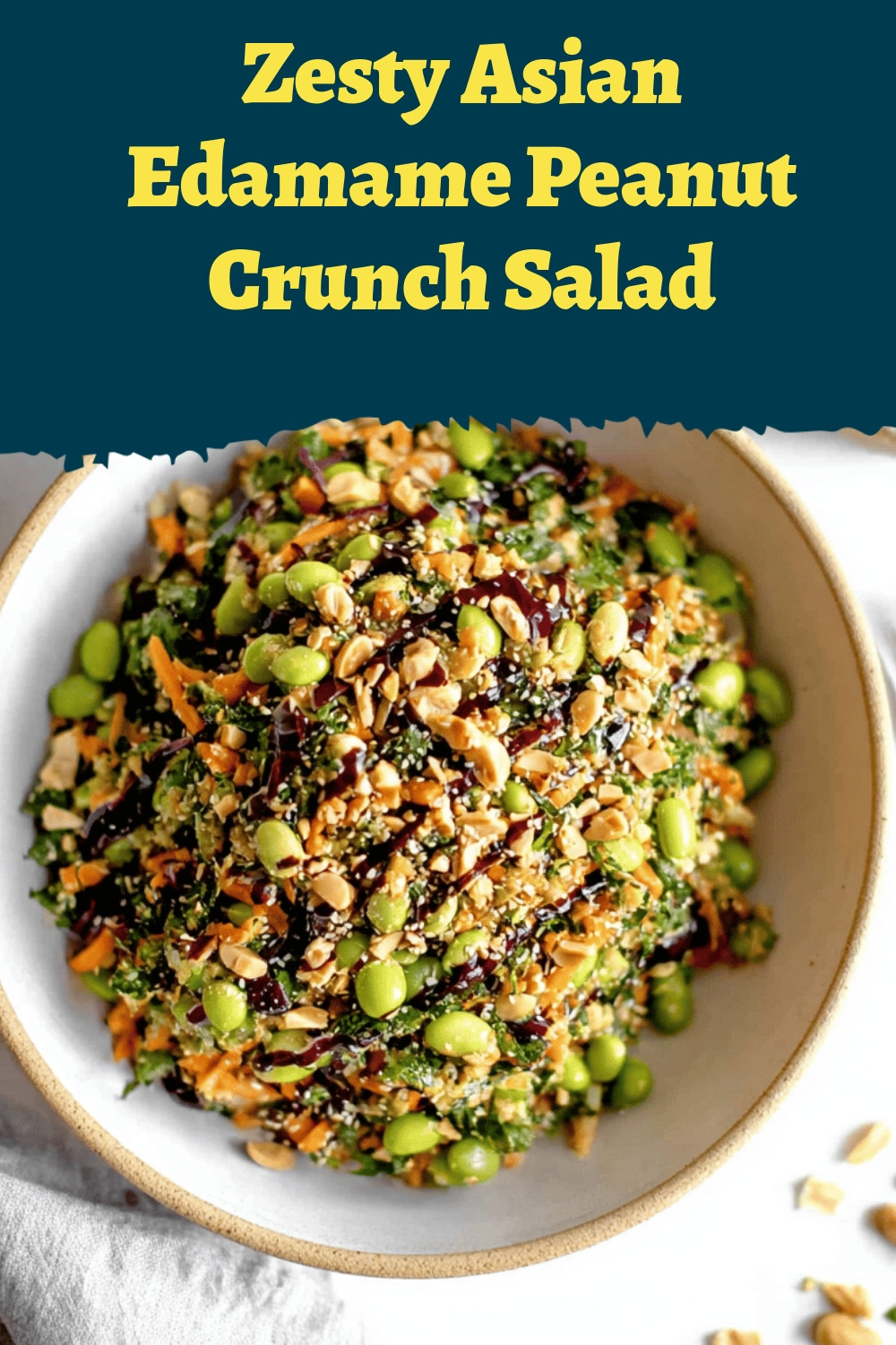 Zesty Asian Edamame Peanut Crunch Salad