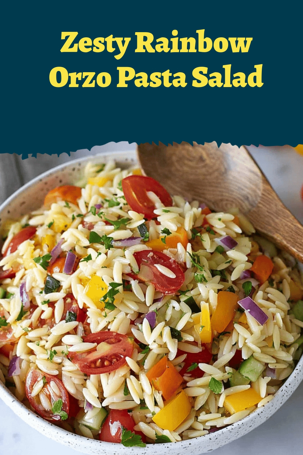 Zesty Rainbow Orzo Pasta Salad