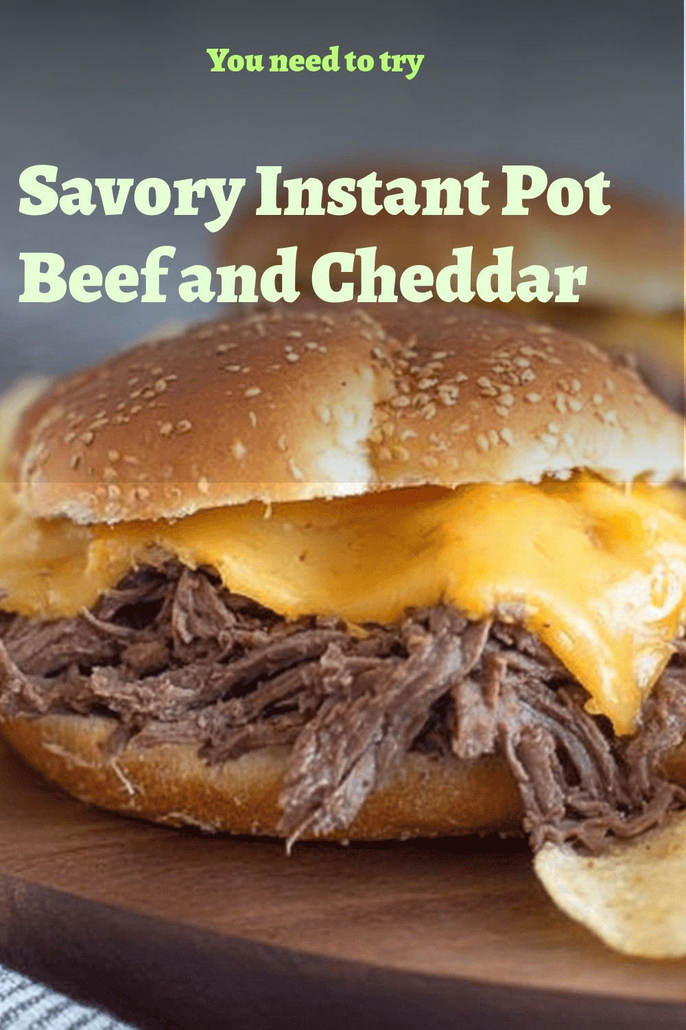 Savory Instant Pot Beef and Cheddar