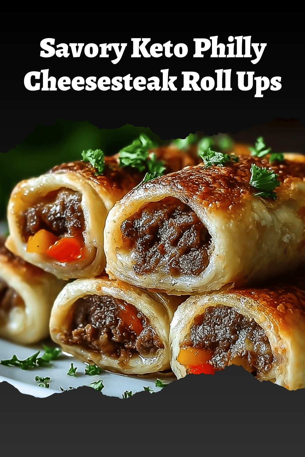 Savory Keto Philly Cheesesteak Roll Ups