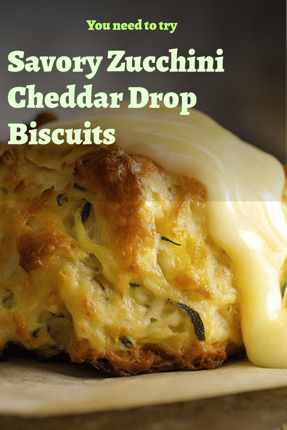 Savory Zucchini Cheddar Drop Biscuits